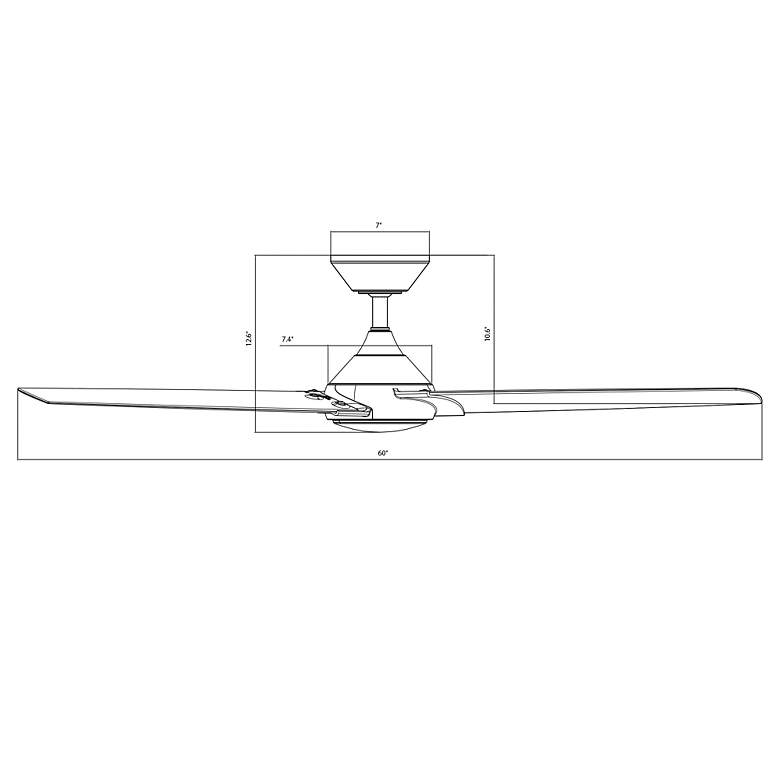 Image 5 60" WAC Zelda Brushed Nickel Smart Outdoor LED Ceiling Fan more views