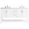 60-Inch White Double Sink Bathroom Vanity With White Calacatta Quartz Top