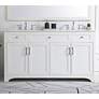 Thumbnail1 of 60-Inch White Double Sink Bathroom Vanity With White Calacatta Quartz Top