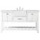 60-Inch White Single Sink Bathroom Vanity with Carrara White  Marble Top