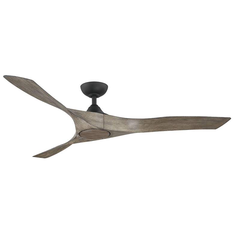 Image 1 60" Willow Matte Black LED Smart Ceiling Fan with Oak Blades
