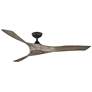 60" Willow Matte Black LED Smart Ceiling Fan with Oak Blades