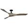 60" Willow Matte Black LED Smart Ceiling Fan with Oak Blades