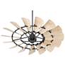 60" Windmill Black Ceiling Fan with Weathered Oak Blades