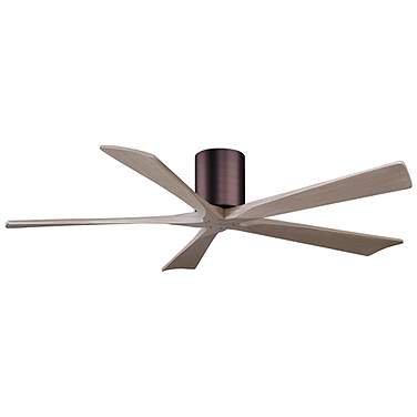60" Irene-5H Brushed Bronze and Gray Ash Ceiling Fan
