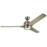 60" Kichler Zeus Nickel and Silver LED Ceiling Fan with Wall Control