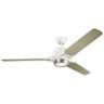 60" Kichler Zeus White and Silver LED Ceiling Fan with Wall Control