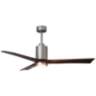 60" Matthews Patricia-3 Nickel Damp Rated LED Ceiling Fan with Remote