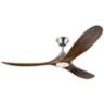 60" Maverick Steel and Walnut Modern Damp Rated LED Fan with Remote