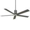 60" Minka Aire Clean Grey Iron LED Ceiling Fan with Remote