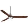 60" Minka Aire Skyhawk Nickel Dark Maple LED Ceiling Fan with Remote