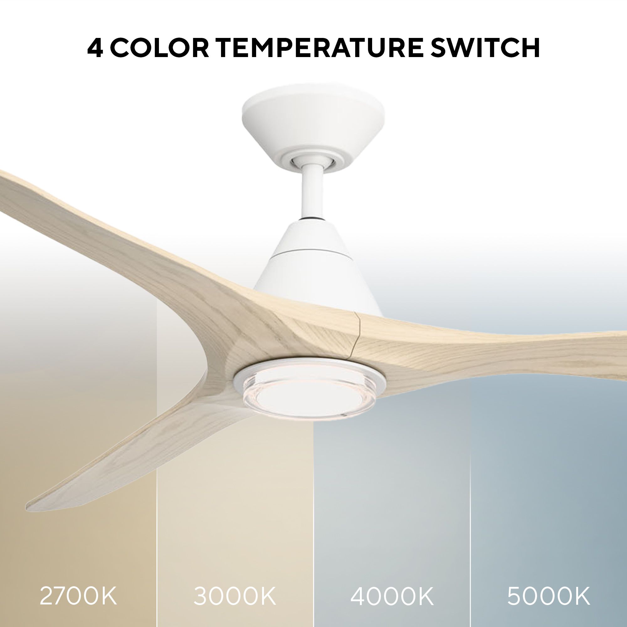 Image 5 60" Modern Forms Carve Matte White Smart Ceiling Fan with Remote more views
