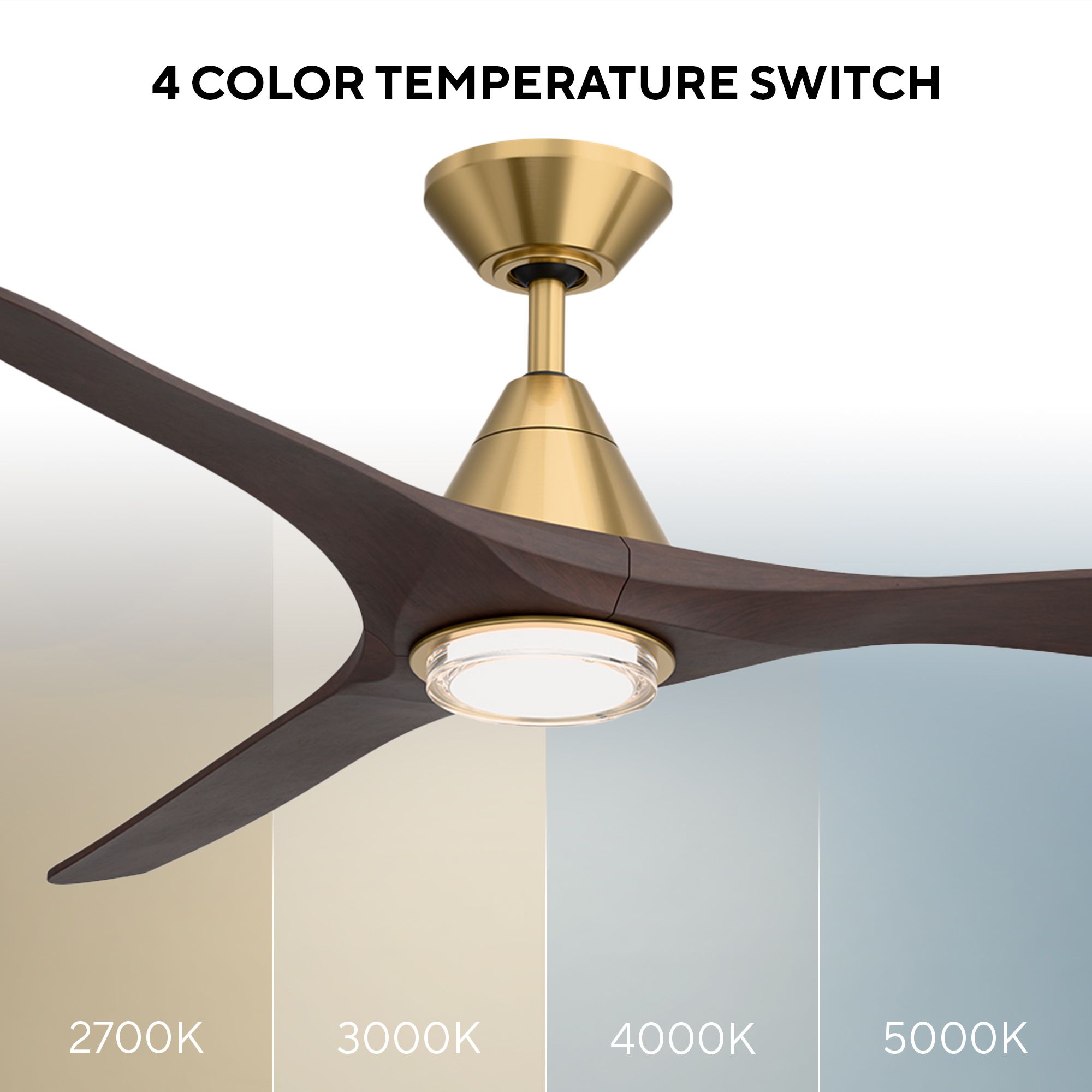 Image 5 60" Modern Forms Carve Soft Brass Smart Ceiling Fan with Remote more views