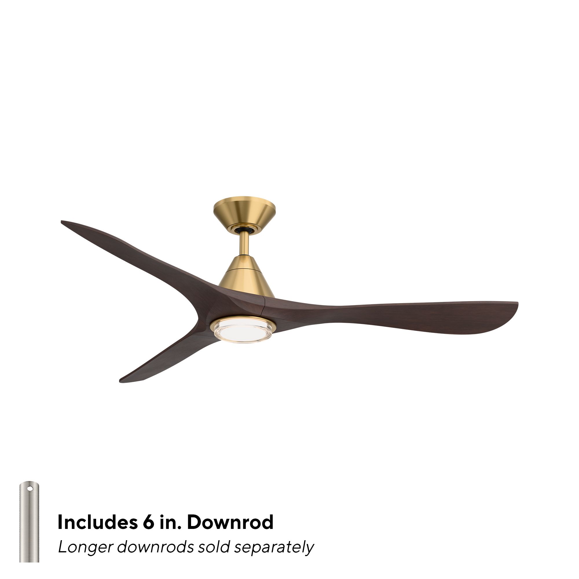 Image 6 60" Modern Forms Carve Soft Brass Smart Ceiling Fan with Remote more views