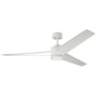 60" Monte Carlo Armstrong Matte White LED Damp Ceiling Fan with Remote
