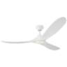 60" Monte Carlo Maverick White Modern LED Ceiling Fan with Remote