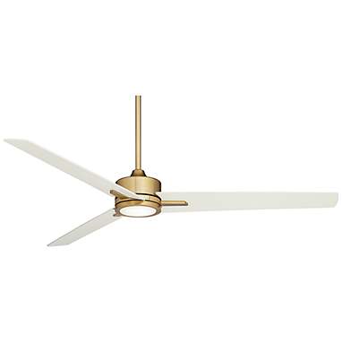 60" Monte Largo Soft Brass LED Ceiling Fan with Remote Control