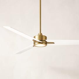60" Monte Largo Soft Brass LED Ceiling Fan with Remote Control