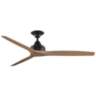 60" Spitfire Dark Bronze Natural Damp Rated Ceiling Fan with Remote