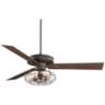 60" Taladega Bronze Ceiling Fan with LED Cage Light Kit and Remote