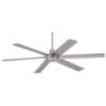 60" Turbina Max DC Brushed Nickel Damp Ceiling Fan with Remote
