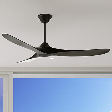 60" Visual Comfort Maverick Coastal Black Wet Rated Fan with Remote
