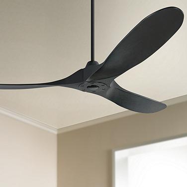 60" Visual Comfort Maverick Matte Black Ceiling Fan with Remote