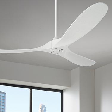 60" Visual Comfort Maverick Matte White Modern Ceiling Fan with Remote