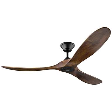 60" Visual Comfort Maverick Walnut and Black Ceiling Fan with Remote