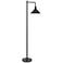 60 Watt Campana Metal Down Bridge Floor Lamp in Black