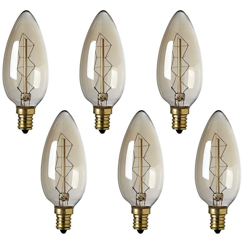 Image 1 60 Watt Candelabra Edison Style Light Bulb 6-Pack