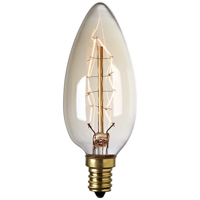 Image 2 60 Watt Edison Style Candelabra Base Amber Light Bulb more views