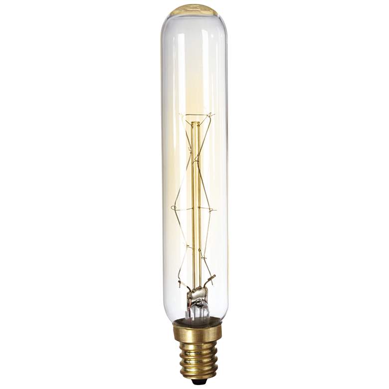 Image 1 60 Watt Edison Style Tube Candelabra Base Light Bulb