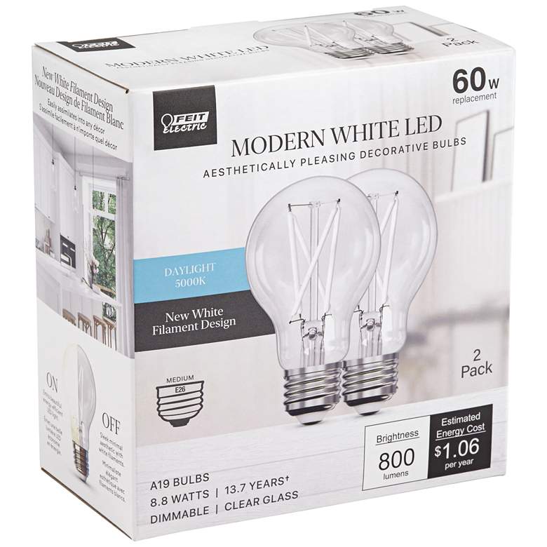 Image 2 60 Watt Equivalent Clear 5000K 8.8W LED Dimmable B10 2-Pack more views
