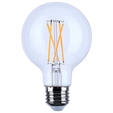 60 Watt Equivalent Satco Clear 6W LED Dimmable Standard Bulb
