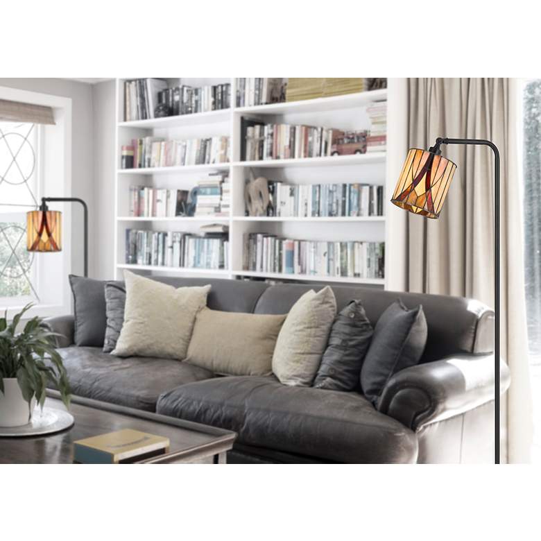 Image 5 60 Watt Fiorello Down Bridge Metal Tiffany Floor Lamp more views