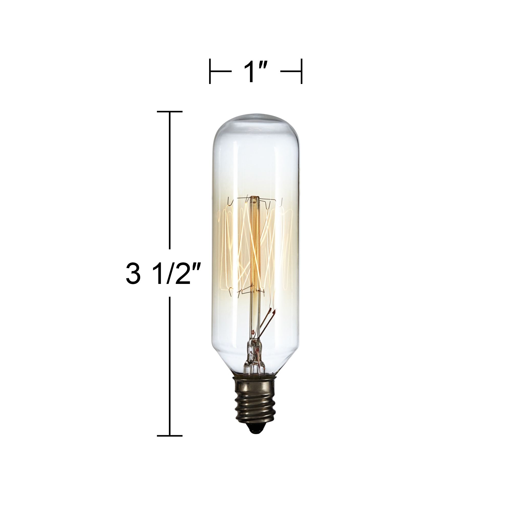 Image 3 60 Watt T8 Edison Style Tube Candelabra Base Light Bulb more views