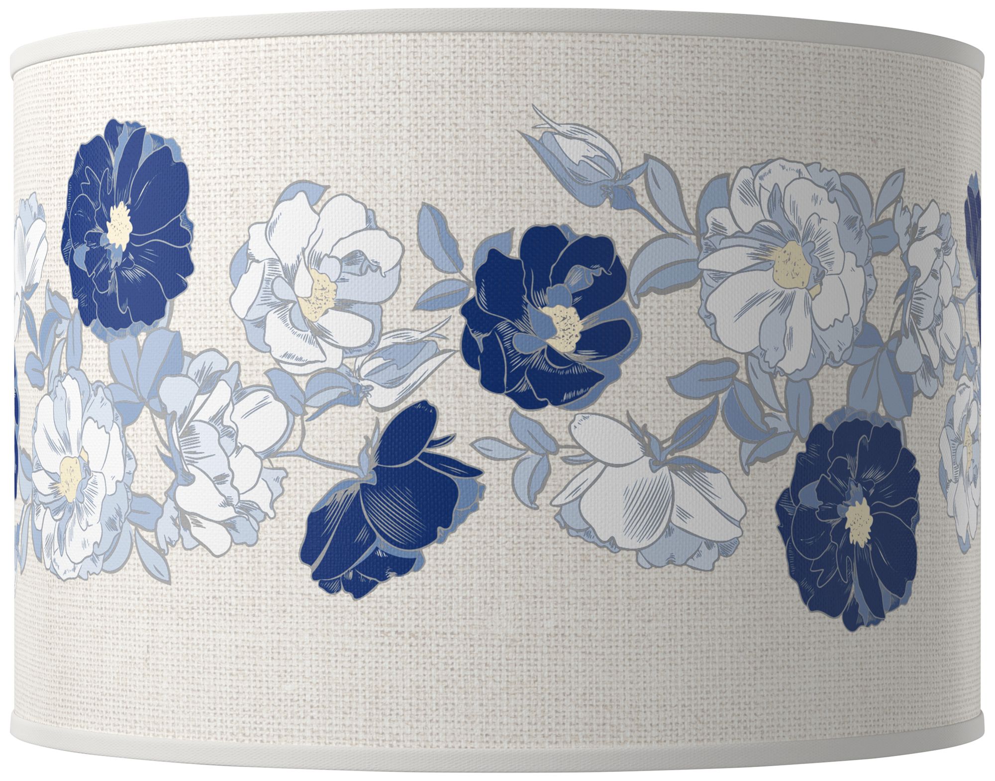 Color Plus Ovo 28 1/2" High Rose Bouquet Shade Monaco Blue Table Lamp