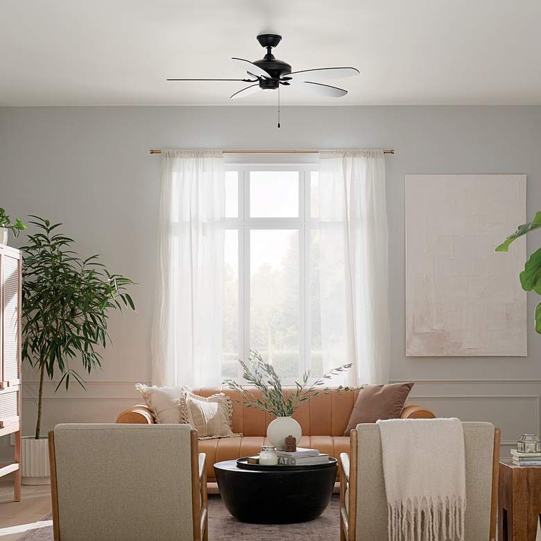 Image 1 52" Kichler Renew Satin Black Ceiling Fan in scene