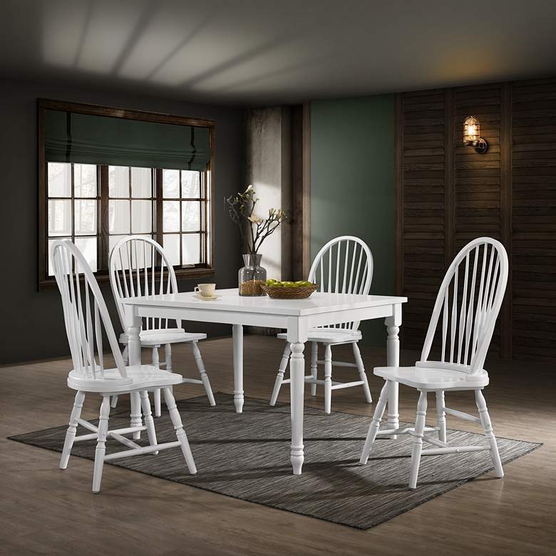 Image 1 Julia 47 1/2" Wide White Wood Rectangular Dining Table in scene