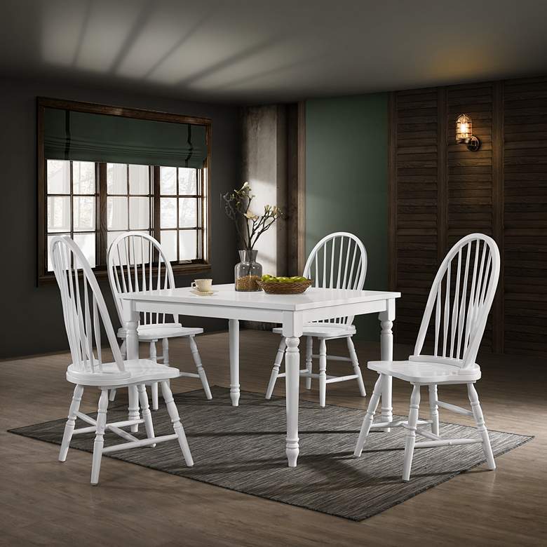 Image 1 Draven 47 1/2" Wide White Wood Rectangular Dining Table in scene