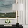 1_Uttermost Suranne Antique Brass Column Table Lamp in scene