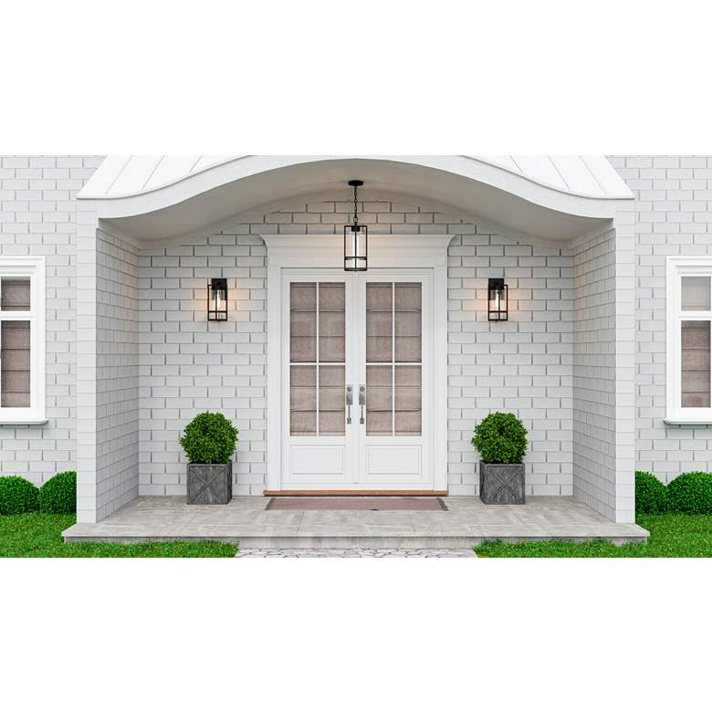 Image 1 Quoizel Damien 17 1/4" High Earth Black Outdoor Hanging Light in scene
