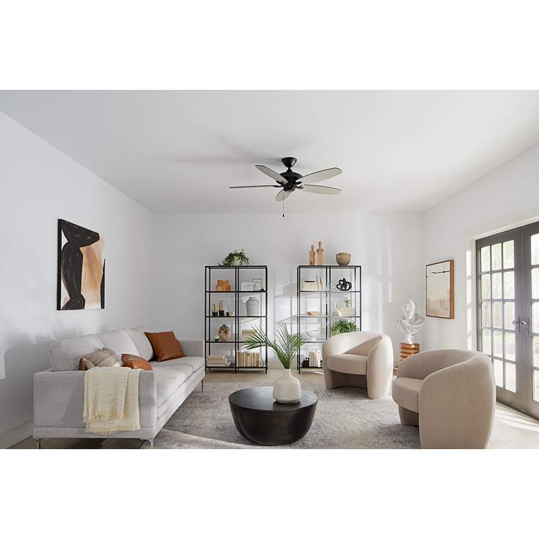 Image 1 52" Kichler Renew Satin Black Ceiling Fan in scene