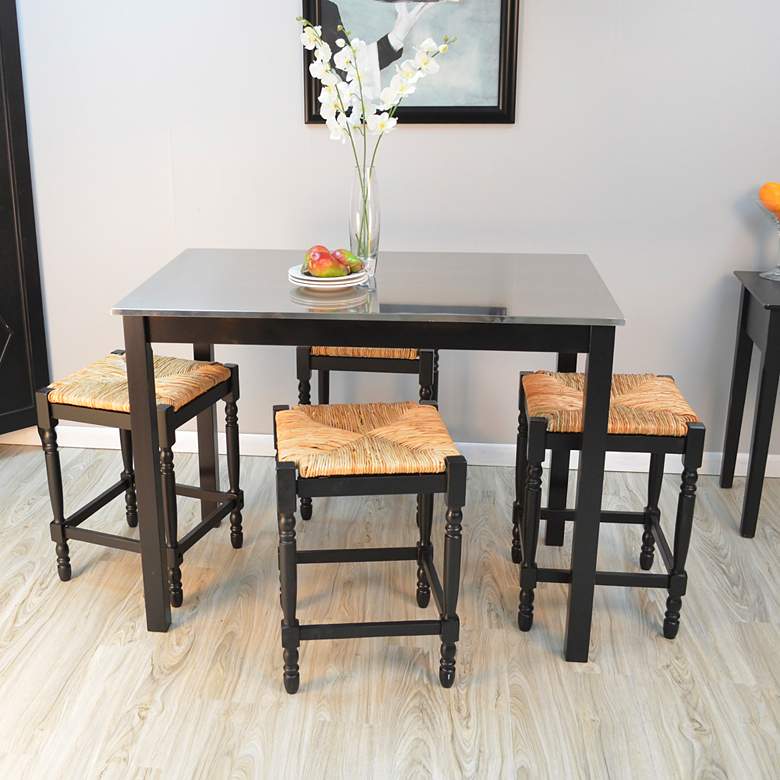 Image 1 Carter 42" Wide Black Rectangular Bar Table in scene