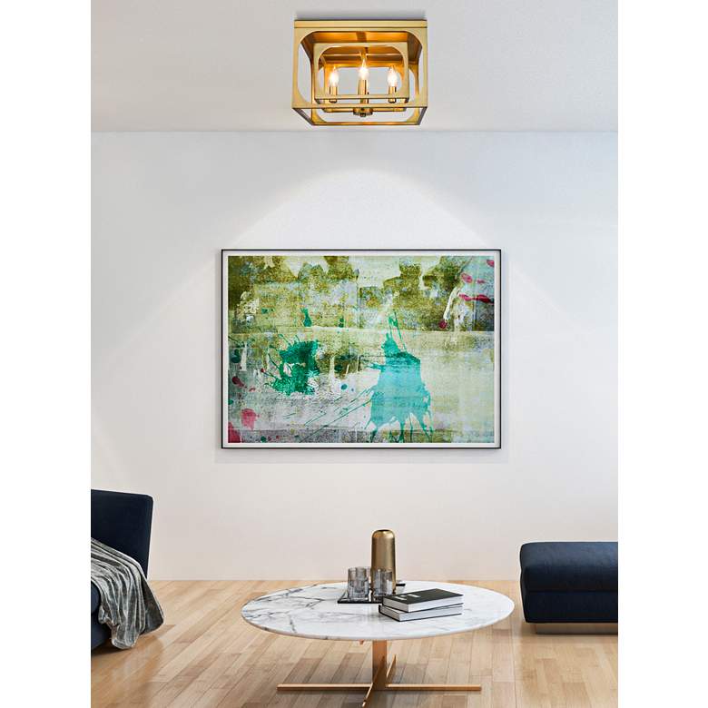 Image 1 Z-Lite Easton 15" Wide Rubbed Brass 4-Light Ceiling Light in scene