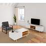 1_Bodie 70 3/4" Wide White Lacquered Wood 2-Door Media Stand in scene