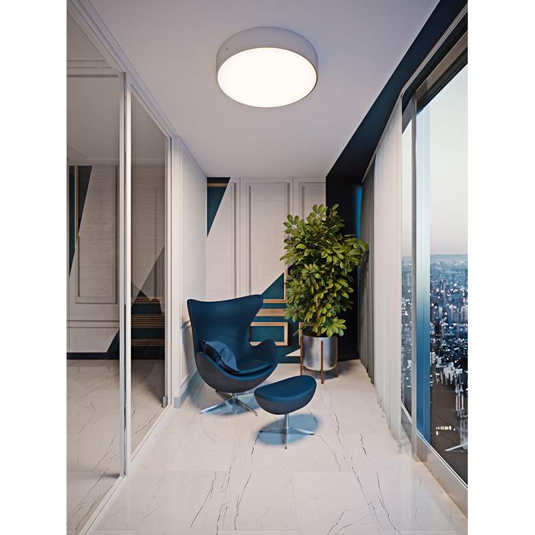 Image 1 Bailey 24" Wide Satin Nickel Round LED Ceiling Light in scene