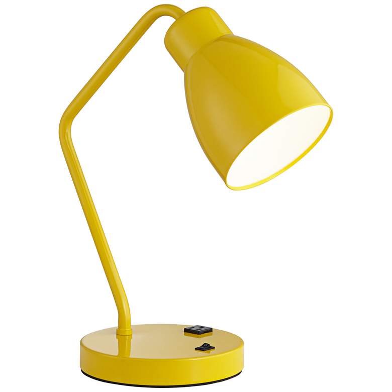 Image 1 60D07 - Yellow Powder Coated Metal Table Lamp With Bolt Down