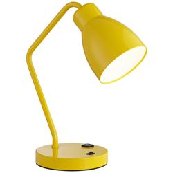 60D07 - Yellow Powder Coated Metal Table Lamp With Bolt Down